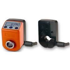 Fiama EP20-B-R elektronische Positionsanzeige programmierbar.  Ansicht A horizontal, Steigung programmierbar, Anzeige programmierbar; Hohlwelle 20H7, Farbe R= orange, DrehmomentstützeR - LE 70063 Stellungsanzeiger mit Klemmflansch