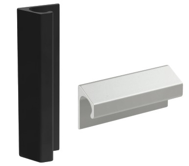 Leschhorn LF-02.001.04   Aluminium Profil, 1 m  schwarz eloxiert - Leschhorn LF-02 Aluminium Griffleisten