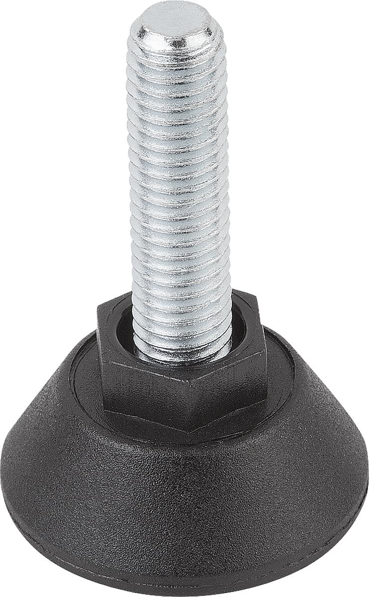 Kipp K0675.4710X030 STELLFUß RUND MIT SECHSKANT D=47, M10X30 - K0675-4710X030 STELLFUss RUND MIT SECHSKANT D 47 - M10X30