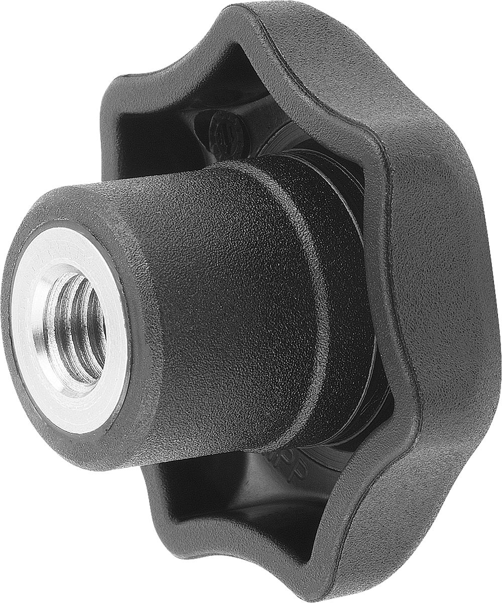Kipp K0154.2085 STERNGRIFF D1=40  M8          EDELSTAHL, FORM K, DECKEL LICHTGRAU - K0154-2085 STERNGRIFF D1 40 M8 EDELSTAHL - FORM K - DECKEL LICHTGRAU
