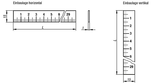 Norelem 21880-000010X0300 MASSSTAB EDELSTAHL, L=300 MM - Norelem 21880-ME Massstaebe Edelstahl - selbstklebend