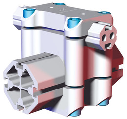 DESTACO CLM-30B-30B Kreuzklemmen Rohrverbindung B-30/B-30, Max. statische Belastung 102 NM, Material Aluminum - LE70000 M-30B-90BKreuzklemmverbinder