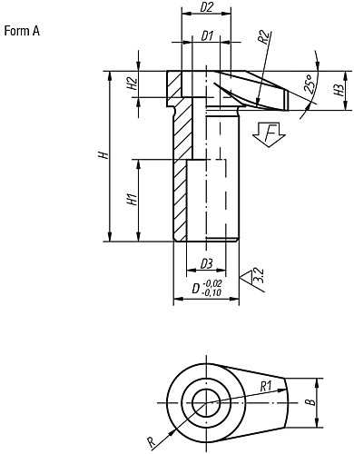 Kipp K0012.06 SPANNHAKEN FORM A, MIT SENKUNG - KIPP K0012-A Spannhaken Form A