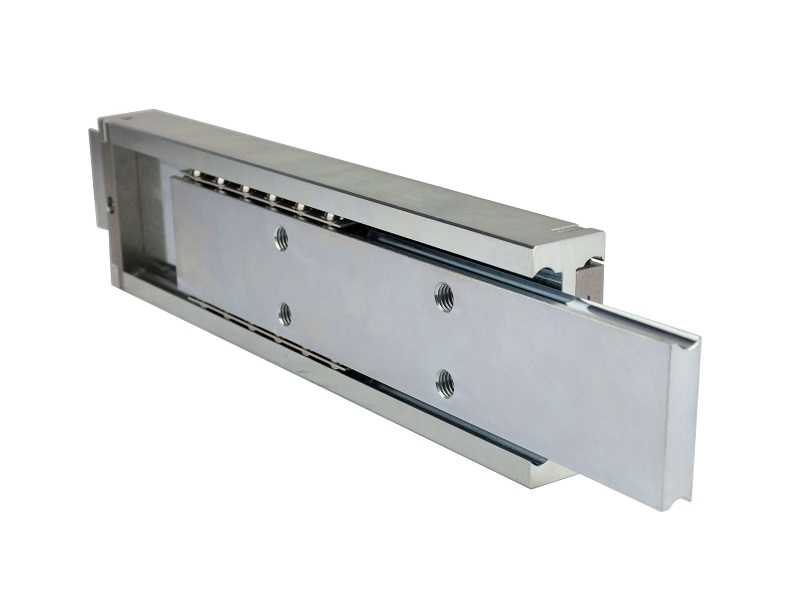 Leschhorn HPTV 8035-100-A2 Hochpräzise Schwerlast Teleskopschienen, Vollauszug, Profil 80x35; L= 1000, Gewinde= M10, Lastwert 745Kg, Edelstahl 1.4301 - LE HPTV8035-A2 Hochpraezise Edelstahl Schwerlast Teleskopschienen