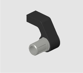 Leschhorn W1-30.F200.N01   spritzwasserdichte Rundrohrgriffe für frontseitiges Anschrauben A 200,  natur eloxiert - komplett montiert - W1 Rundrohrgriff - Griffschenkel rechts