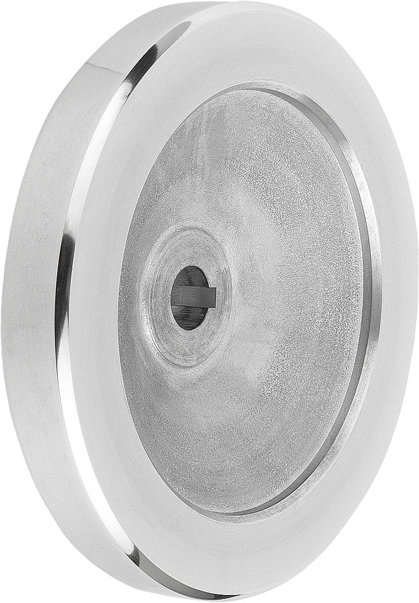 Kipp K0161.1080X10 SCHEIBENHANDRAD ALU, O.GR.M.NUT, D1=80, D2=10 - K0161-1080X10 SCHEIBENHANDRAD ALU - OHNE GRIFF MIT NUT - D1 80 - D2 10