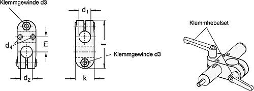 Ganter 131.1-B18-B18-2-SW VERFAHRSCHLITTEN KREUZFORM - GN 131-1 Verfahrschlitten fuer Lineareinheiten - Aluminium-Skizze