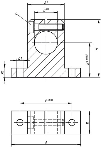 Norelem 21582-12 WELLENBOCK STANDARD ALUMINIUM D=12, - Norelem 21582 Wellenboecke Standard