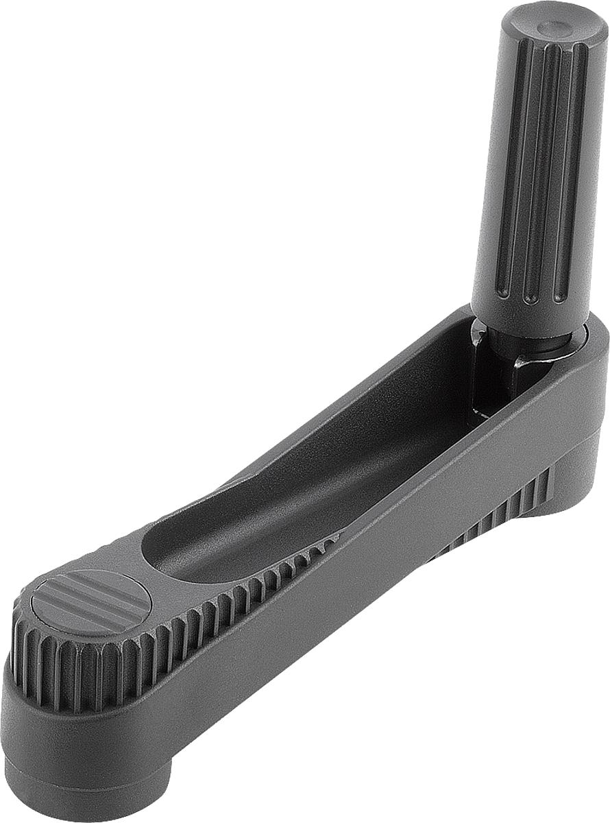 Kipp K0266.121003 NOVO.GRIP HANDKURBEL ZYL.GRIFF UMLEGBAR, GR.2, A=100, D=10H7 - K0266-121003 NOVO GRIP HANDKURBEL ZYLINDERGRIFF UMLEGBAR - GR 2 - A 100 - D 10H7