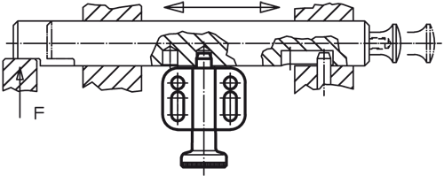 Halder 22110.0326 Rastbolzen mit Anschraubflansch horizontal Ø 6 mit Knopf  ohne Arretierung - Rastbolzen Rastbolzen mit Anschraubflansch - horizontal - Durchmesser 5 - mit Zugring - ohne Arretierung