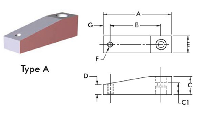 DESTACO 8JG-215-1 Standard Spannarm Passend zu Modell 89R20-010-2, 89B20-010-1, 89E20-010-1 - Destaco Standard Spannarm Form A