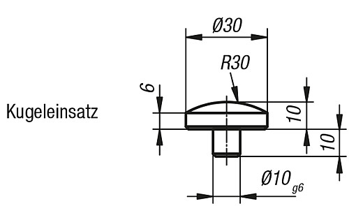 Kipp K0826.01 KUGELEINSATZ - KIPP K0826-Kugeleinsatz Kugeleinsatz