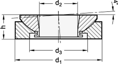 Ganter 350.3-32-NI EDELSTAHL KUGELAUSGLEICH SCHEIBEN - GN 350-3 Kugelausgleich Scheiben - Edelstahl-Skizze