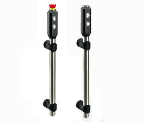 Leschhorn FG10-05.300.37  Funktionsgriffe A 300,  Griff mit 2 Taster u. Not-Halt - FG10 Maschinengriffe mit zwei Drucktastern - LED Beleuchtung -rot oder gruen - mit oder ohne Nothalt - Schalter