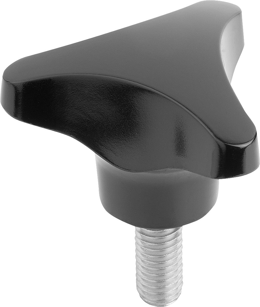 Kipp K0183.24008X20 DREISTERNGRIFF MIT HOHEM BUND EDELSTAHL, D=40  M8X20 - K0183-24008X20 DREISTERNGRIFF MIT HOHEM BUND EDELSTAHL - D 40 M8X20