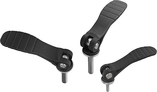 Norelem 04233-1521106X20 EXZENTERHEBEL GR.1 M6X20 EINSTELLBAR, MIT KUNSTSTOFFGRIFF - Norelem 04233 Exzenterhebel einstellbar mit Kunststoffgriff mit Aussengewinde - Stahl oder Edelstahl