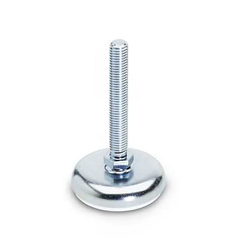 Ganter 340-50-M10-60-AG STELLFUSS OHNE MUTTER, MIT GUMMIAUFLAGE - GN 30 Stellfuesse - Stahlblech - mit Gummiauflage-Abbildung