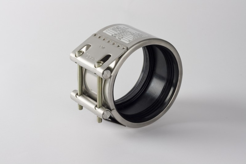 Leschhorn Rohrkupplung INSTAL zur Verbindung, EPDM, Serie IBY,  DN 250; DA 250, Bereich 248-254 mm, PS Betriebsdruck =18 bar;  BL 139 mm Material: A4 (1.4404), Dichtung: EPDM - INSTAL - Rohrkupplung zur Verbindung von Rohren