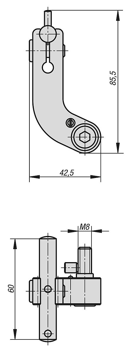 Norelem 41370-150 ANSCHLAGSET EINSATZSTAHL - NLM 41370 Anschlagset - Massblatt