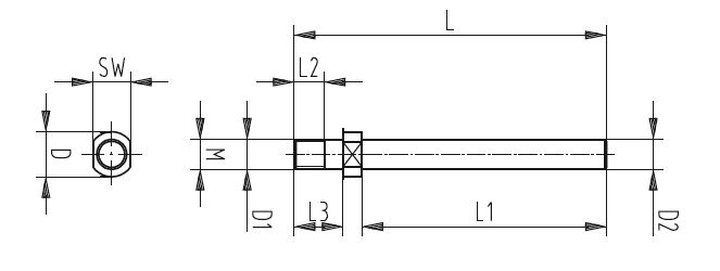 DESTACO L-213-2-01 Höhenverstellung  Zur Überbrückung; einfache Handhabung;  diverse Längen; aus Aluminium, Leichtbau; inklusive Sicherungsscheibe - DE-STA-CO L-200-2 Hoehenverstellung