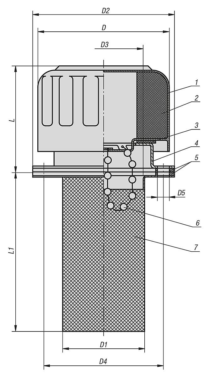 Kipp K0471.45 EINFÜLLSTUTZEN, - K0471 Einfuellstutzen - Massblatt