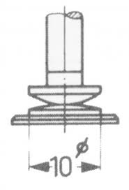 Leschhorn 573/12-10 Tasterform 2 gewölbt Ø 10 mm für 0718 und K200-K600 Dickenmessgerät mit Messuhr - LE70047 Tasterform 2