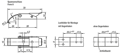 Kipp K0043.1430701 SPANNVERSCHLUSS MIT FEDERBÜGEL, FORM A, STAHL - KIPP K0043-SVA Spannverschluesse mit Federbuegel For