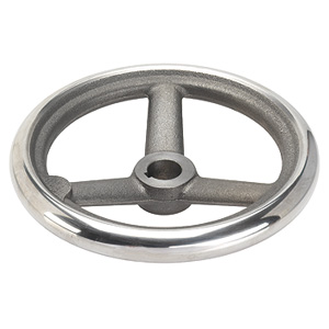 Halder 24580.0420 Handrad DIN 950 Grauguss Ø 160 x Ø 14, ohne Nut mit festem Griff EH 24450...  montiert, Form B-F/G (alt: F 4), d2 klein - Handraeder Handrad DIN 950 Grauguss