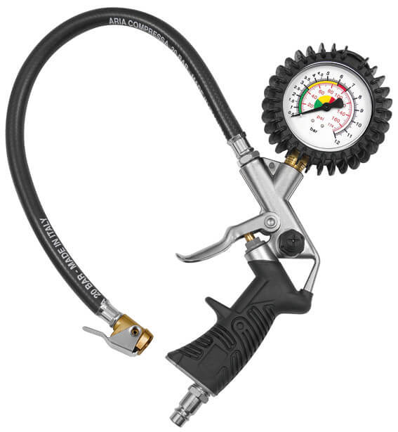 RIEGLER 39.013 Stand.-Handreif.messer MS, starr, Mano Ø 63 mm, ungeei., 0-12 bar - LE71512 39-013 Handreifenfuellmesser in Pistolenform Standardausfuehrung