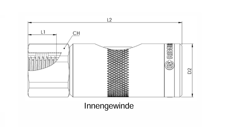 RIEGLER DKSKIG14 Druckknopf-Sicherheitskupplung NW 7,4, G1/4IG - RIEGLER-DKSKIG-Druckknopf-Sicherheitskupplung-NW-7 4-Skizze