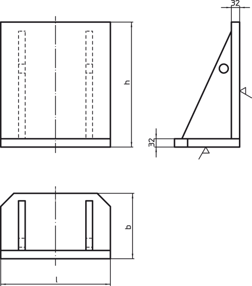 Halder 1910.020 Aufspannwinkel einseitig  geschweißt, vorbearbeitet 400 - EH 1910 Aufspannwinkel einseitig geschweisst - vorbearbeitet