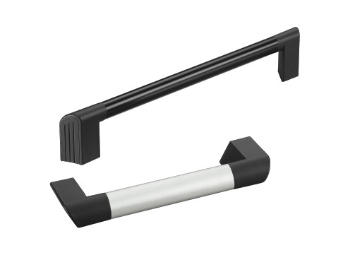 Leschhorn KB-32.300.62   Griffe Ovalrohr 25 x 35 mm, A 300,  Schenkel schwarz / Steg natur Griff aus Einzelelementen, komplett montiert - Leschhorn KB zusammensteckbarer Maschinen-Griff