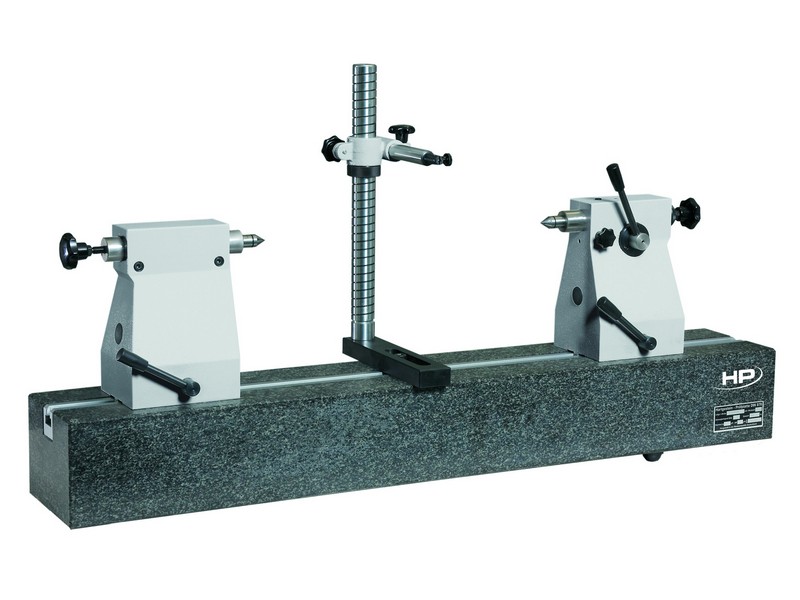 Helios Preisser, 0783012  Rundlaufprüfgerät  Spitzenhöhe 200 mm, Spitzenweite 650 mm, T-Nutbreite 14 mm, Grundplatte 1100 x 180 x 140 - Helios Preisser 0783 Rundlaufpruefgeraet