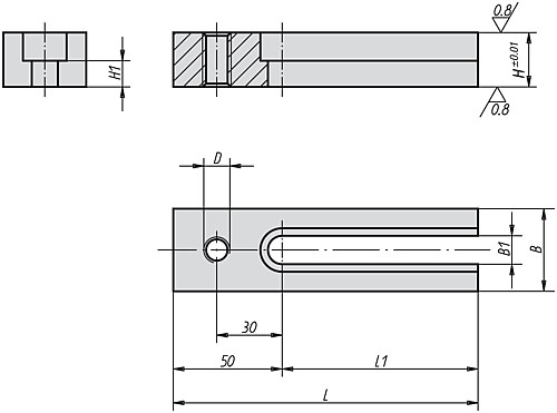 Kipp K0824.12025 AUFLAGELEISTEN VERSTELLBAR, - KIPP K0824 Auflageleisten verstellbar