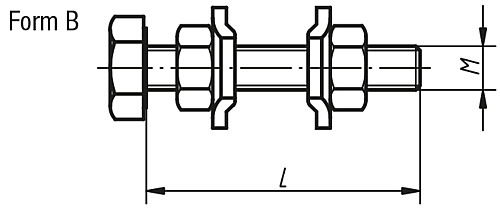 Kipp K0101.104020 ANDRUCKSPINDEL FORM B, M4, L=20 - KIPP K0101-B Andruckspindeln starr - Form B
