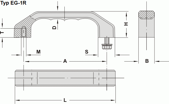 Leschhorn EG-1F-140-36  massive Edelstahl Bügelgriffe frontseitige Befestigung A 140,  mattglänzend elektropoliert - Leschhorn EG massive Edelstahl Buegelgriffe