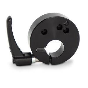 Fiama FKE9L/1-20-FLB-M6-KHL Wellenklemmflansch, Bohrung 20 mm, mit Klemmhebel (Metall), Material: Aluminium, schwarz, eloxiert - Fiama FKE9L/1 Wellenklemmflansch zur sicheren Befestigung der Positionsanzeige EP9L-Abbildung