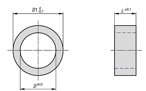 Kipp K0665.91621081 DISTANZRING D=16 EDELSTAHL D1=21MM, L=8MM - KIPP K0665 Distanzringe