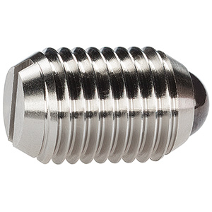 Halder 22050.1408 Federndes Druckstückmit Keramikkugel und Schlitz M 8, rostfreier Stahl A4, Standard-Federkraft - Federnde Druckstuecke Federndes Druckstueck mit Keramikkugel und Schlitz