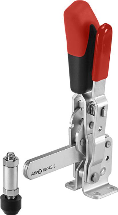 AMF 6804S-3 Senkrechtspanner mit rotem Handgriff und Sicherheitsverriegelung, Größe : 3, F1: 1,4 kN, F2: 2,5 kN - LE 6804S Senkrechtspanner mit Sicherheitsverriegelung -Abbildung