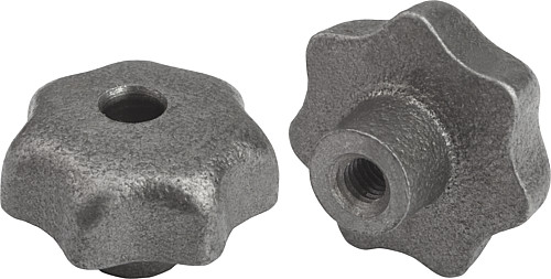 Norelem 06200-406 STERNGRIFF GG, FORM D, D1=32, D5=M6 - Norelem 06200-D Sterngriffe DIN 6336 aus Grauguss - Form D