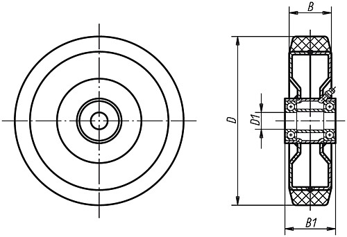Norelem 95060-12550 SCHWERLASTRAD, - Norelem 95060 Schwerlastraeder Radkoerper geschweisst