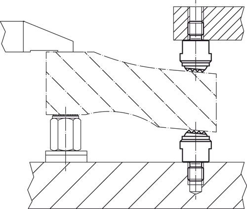 Halder 22730.0362 Pendelauflage mit HartmetallKugel  geriffelt Ø 13 x M 6 mit Außengewinde, Stahl - Pendelauflagen Pendelauflage mit Hartmetallkugel