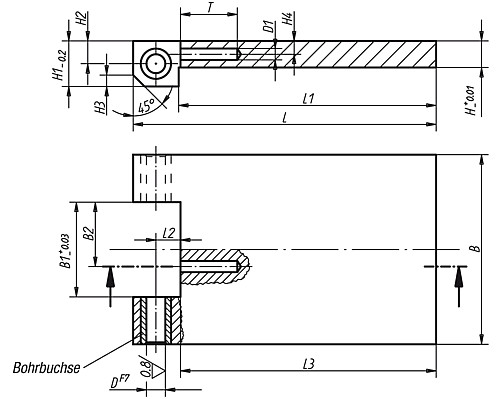 Norelem 08000-01 BOHRPLATTE, L=80, B=50 !!! AUSLAUFARTIKEL !!! NUR NOCH LAGERABVERKAUF !!! - Norelem 08000 Bohrplatten