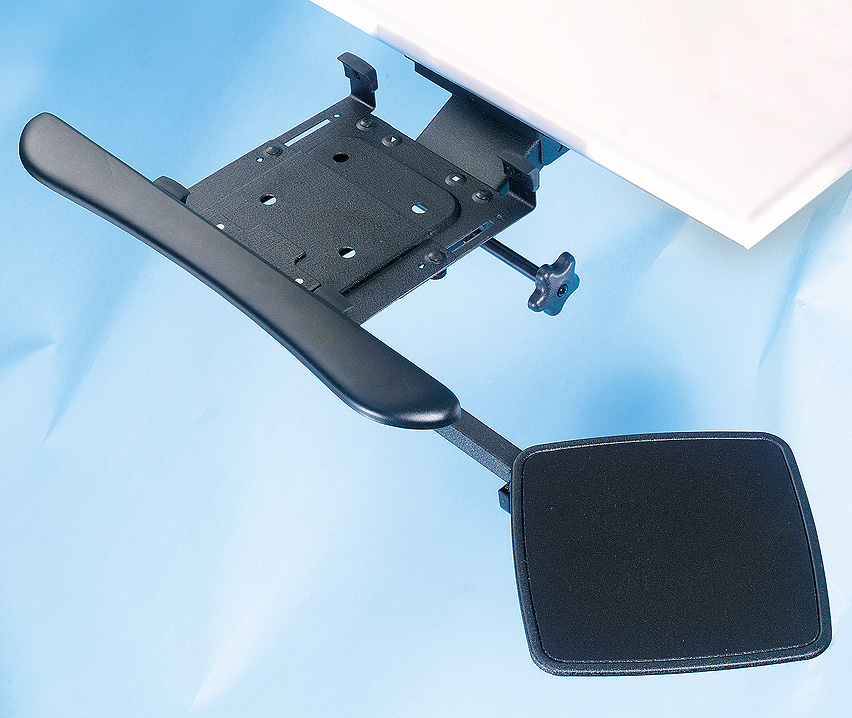 Accuride EGASET-007BK Keyboard-Schwenkarm schwarzer Arm mit Tastaturklemme, Höhe und Neigung können fixiert werden, Neigungseinstellug +/- 15°, !!! Auslaufmodell !!! - EGASET-007