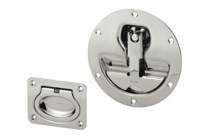 Leschhorn EE-02-R120-39   Edelstahl Klappgriffe rund A 107,  hochglanz elektropoliert - Leschhorn EE-02 Edelstahleinbaugriffe Rund