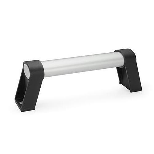 Ganter 334.1-36-200-EL OVALROHRGRIFF, ROHR ELOXIERT - GN 334-1 Ovalrohrgriffe Montage von der Bedienungsseite-Abbildung