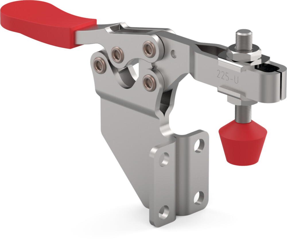 DESTACO 225-UF Horizontalspanner, Haltekraft 2200N, Öffnungswinkel 90°°, Frontmontage, Stahl - DESTACO 225-USS Horizontalspanner - Frontbefestigung - U- Spannarm - Fuss abgewinkelt -