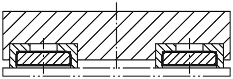 Kipp K0548.01 HALTEMAGNET FLACH, FLACHGREIFER, D=10, L=4,5 - KIPP K0548 Haltemagnet flach -Flachgreifer- aus Hartferrit