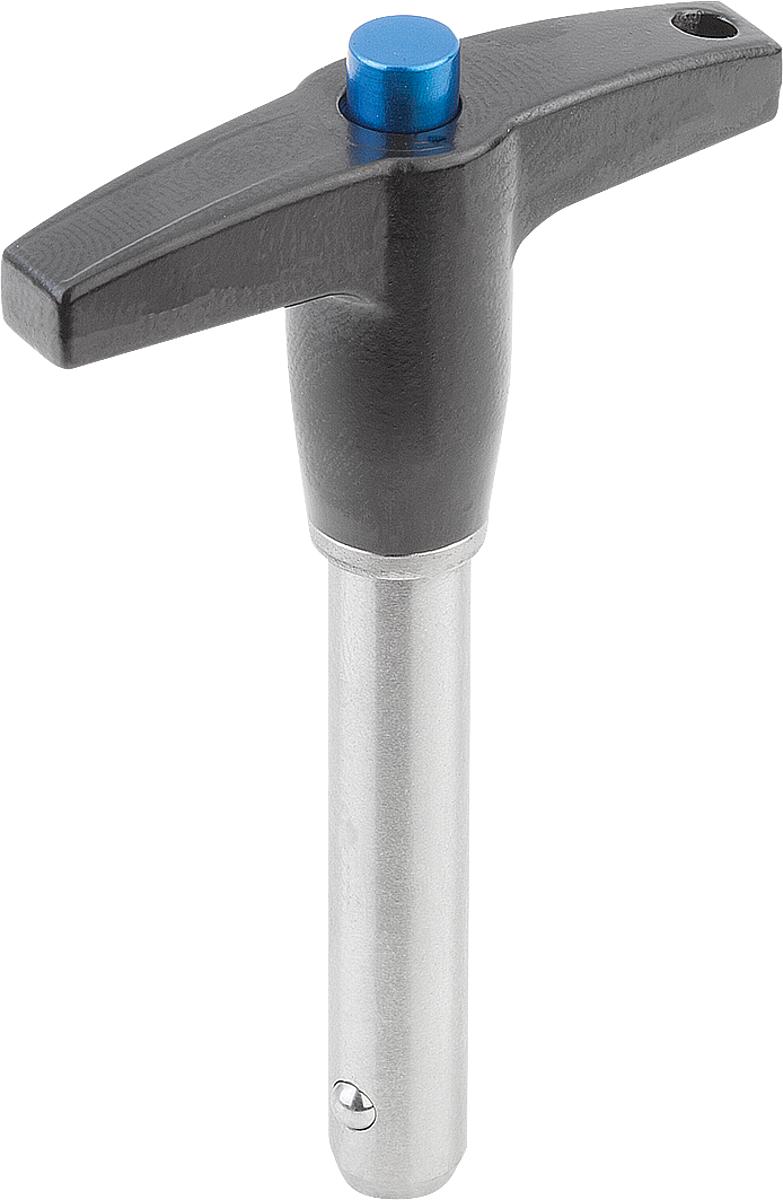 Kipp K0366.25812090 KUGELSPERRBOLZEN M. T GRIFF, D1=12, L=90, SELBSTSICHERND - K0366-25812090 KUGELSPERRBOLZEN MIT T GRIFF - D1 12 - L 90 - SELBSTSICHERND